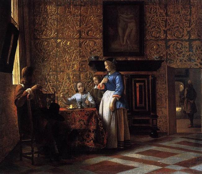 Pieter de Hooch Interior with Figures